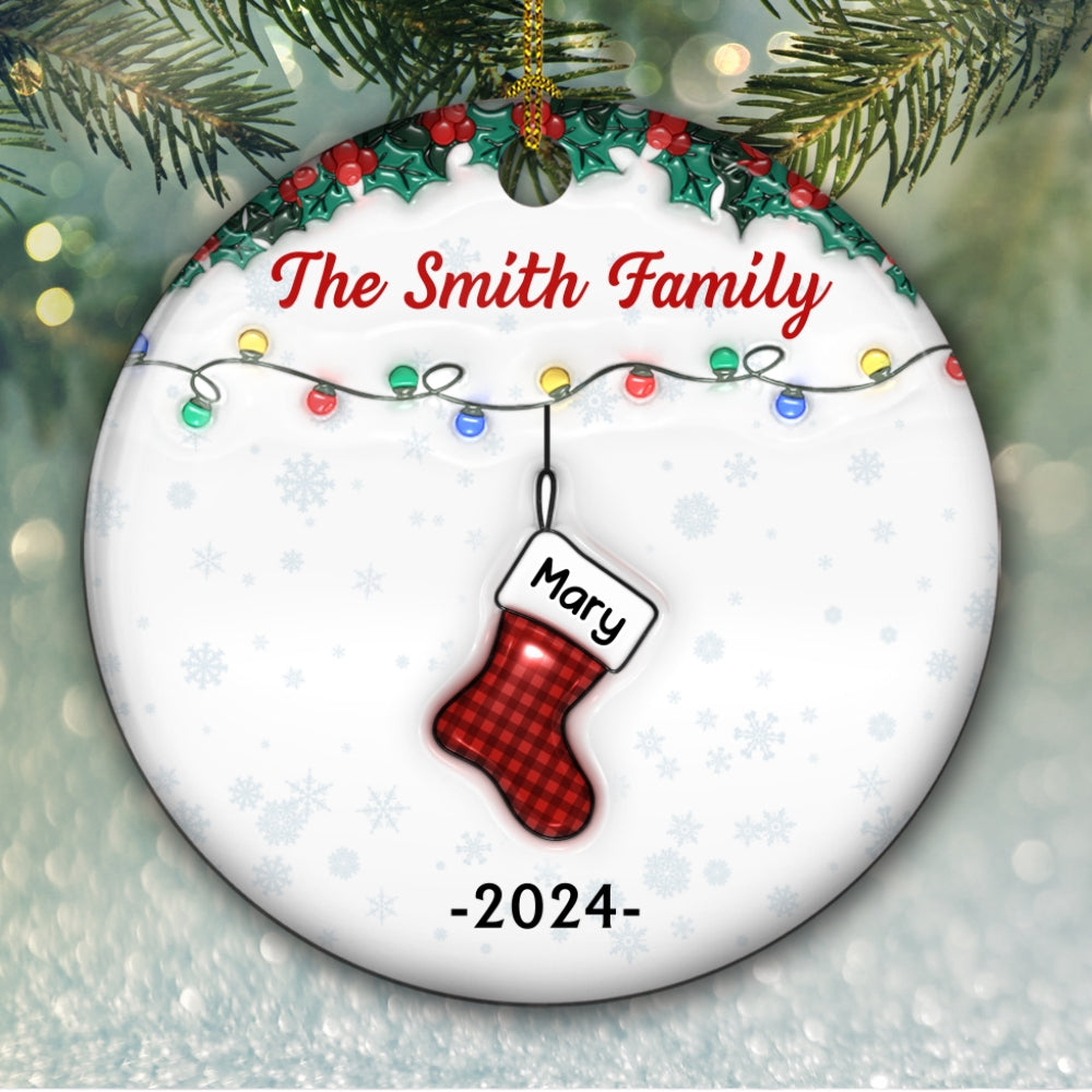 Christmas Together - Personalized Custom 3D Inflated Effect Ceramic Ornament