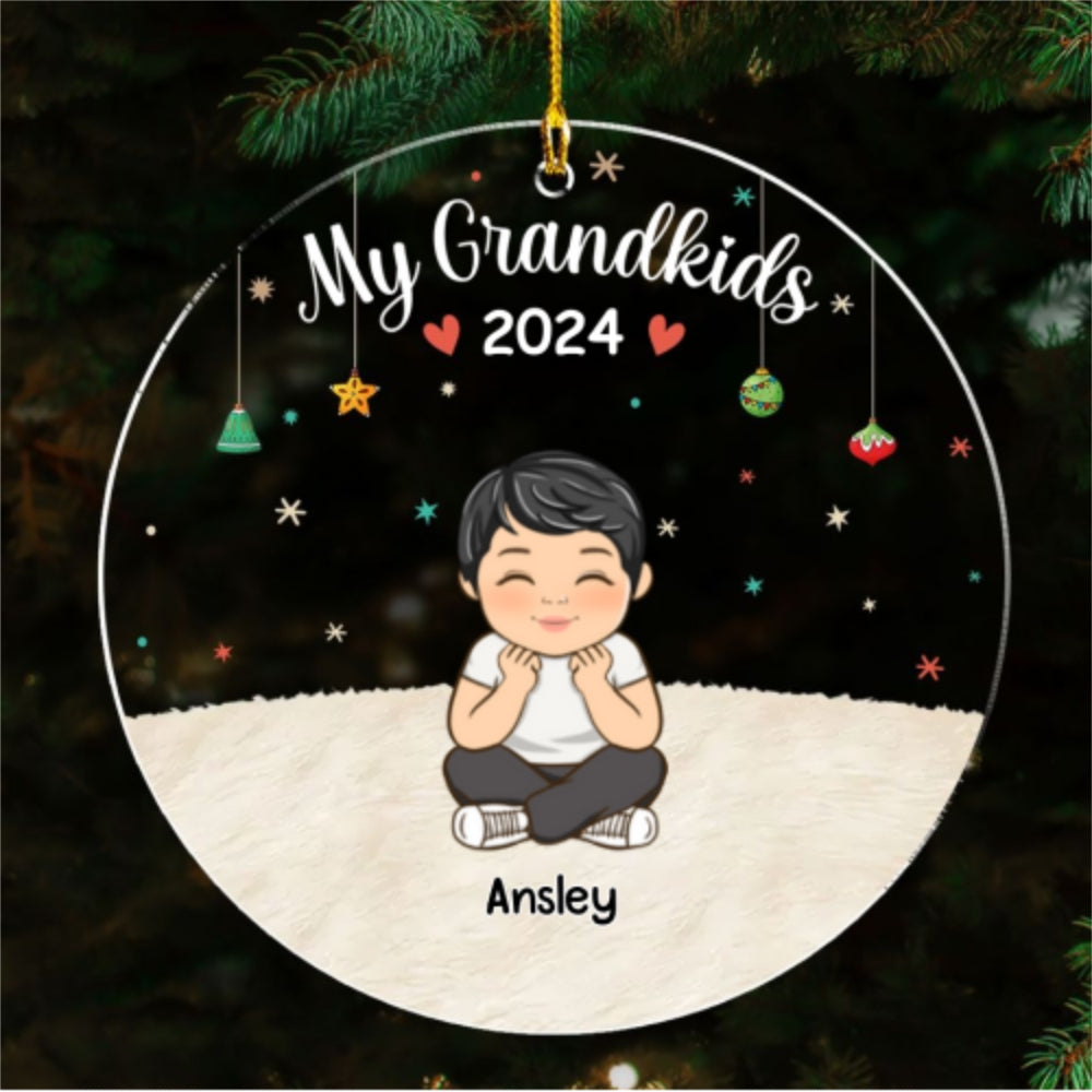 Our Grandkids Christmas - Personalized Custom Acrylic Ornament