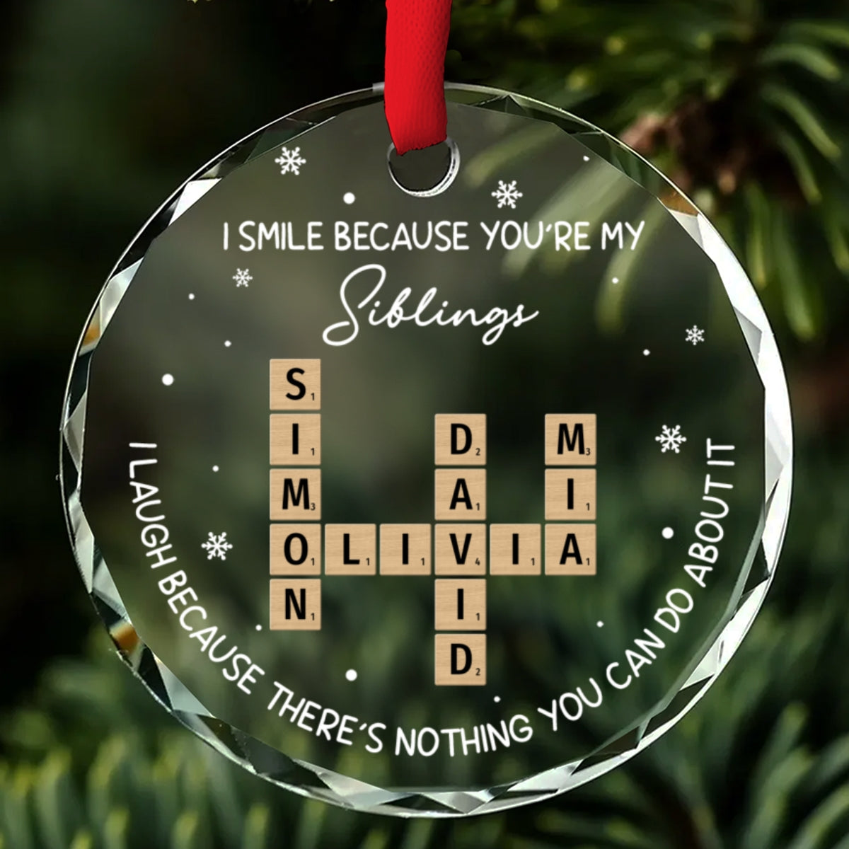 My Siblings - Personalized Custom Glass Ornament