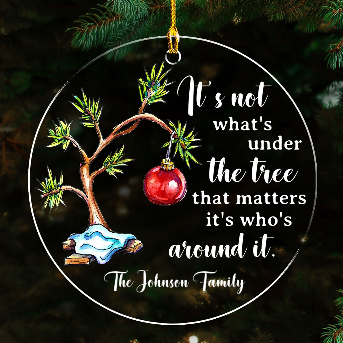 Under Tree Christmas - Personalized Custom Acrylic Ornament