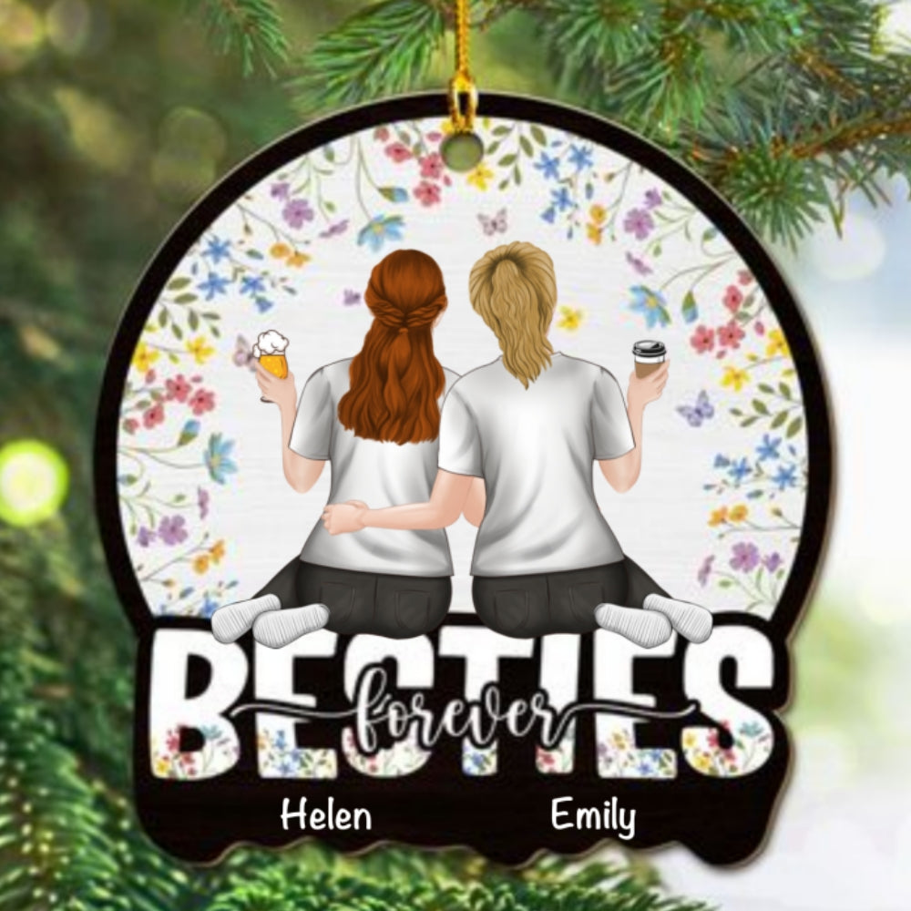 Bestie Colorful - Personalized Custom Wood Ornament
