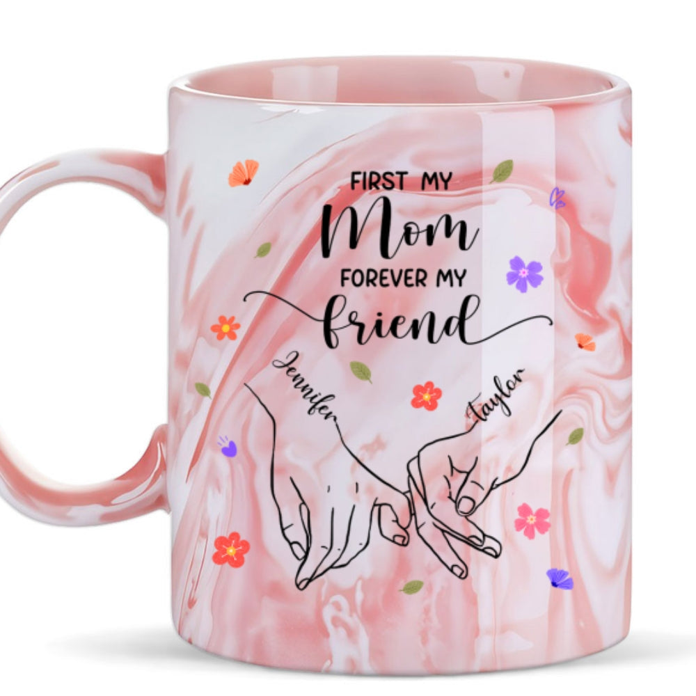 Forever My Friend - Personalized Custom Pink Marble Mug