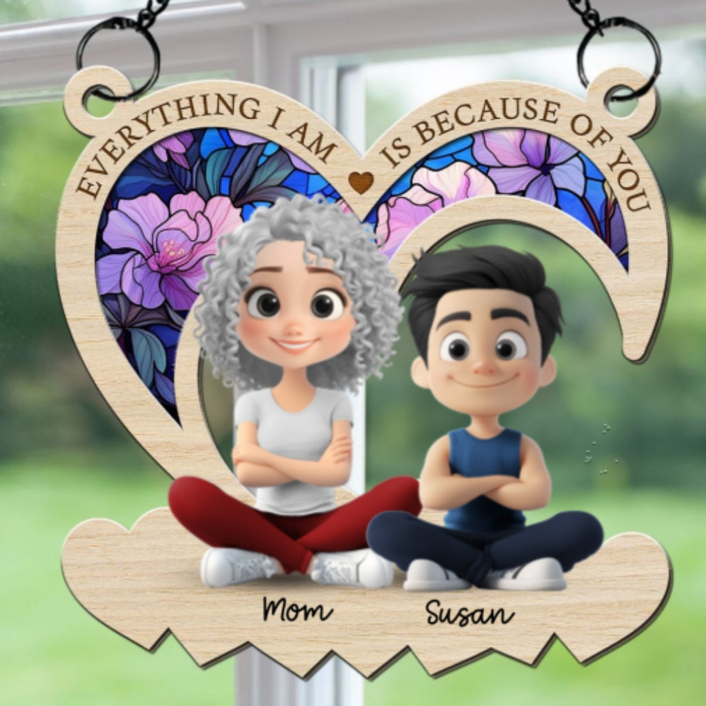 Mom You Raised Me With Love - Personalized Custom Suncatcher