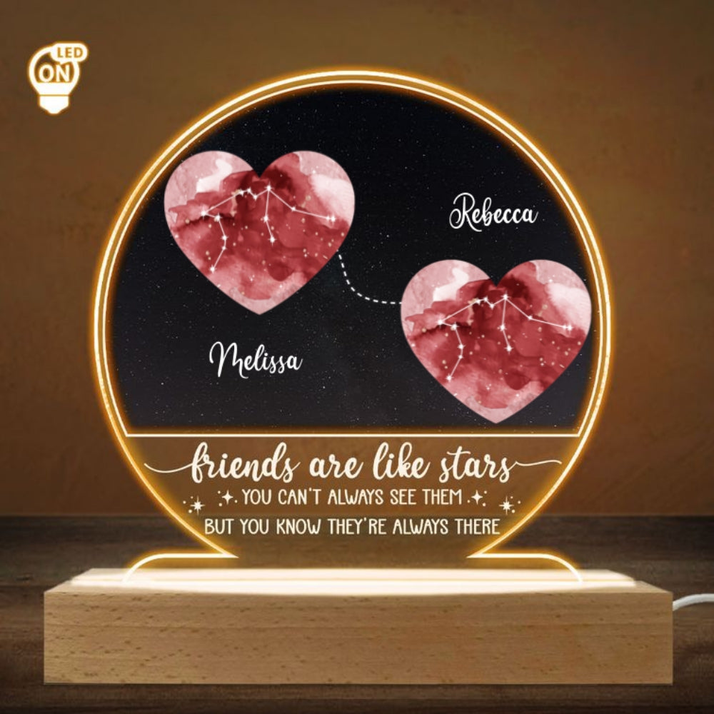 True Friends Never Fade Away - Personalized Custom LED Light