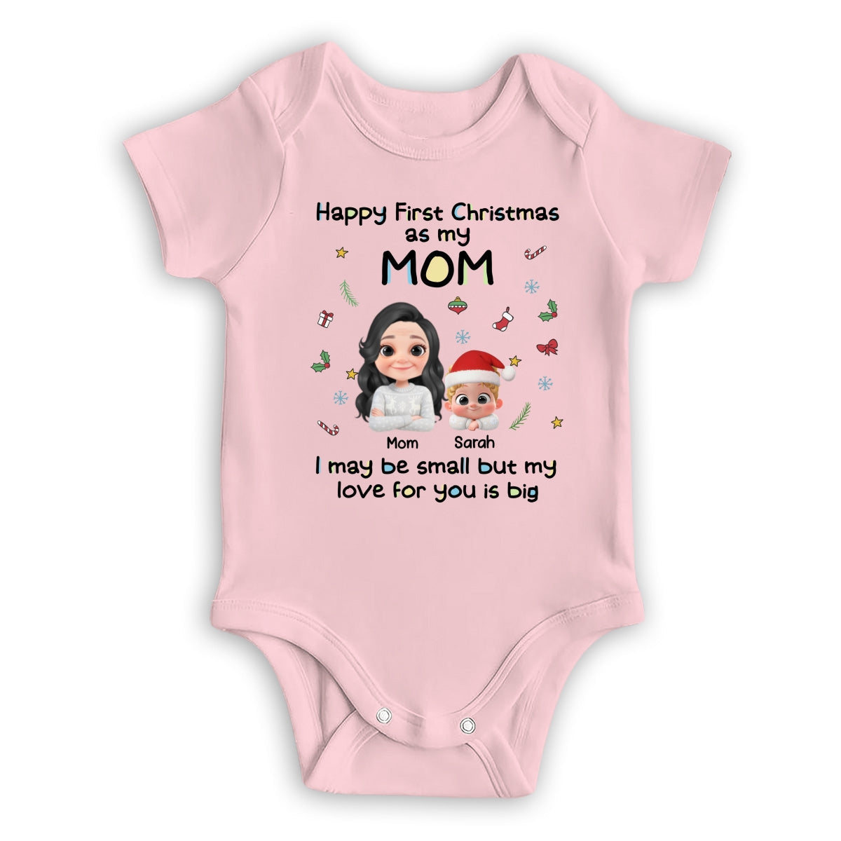 First Christmas With Mom - Personalized Custom Baby Onesie