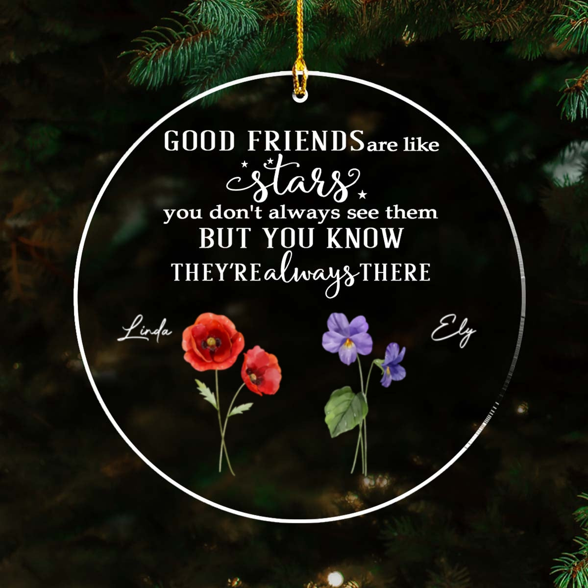 Friends Like Stars - Personalized Custom Acrylic Ornament