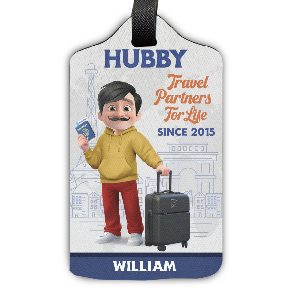 Traveling Couple Cartoonize - Personalized Custom Luggage Tag