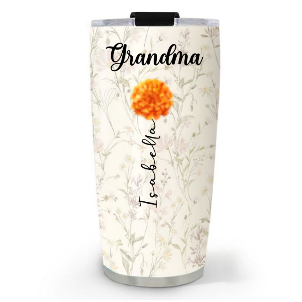Grandma Lovely Flowers - Personalized Custom Tumbler