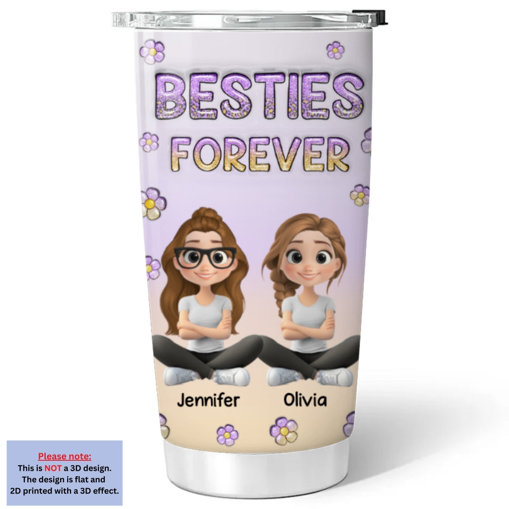 Always My Besties Cartoonize - Personalized Custom 3D Inflated Effect Tumbler