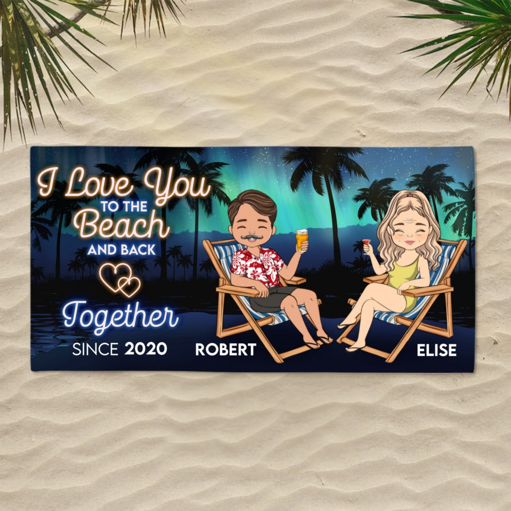 Love And Beach - Personalized Custom Beach Towel