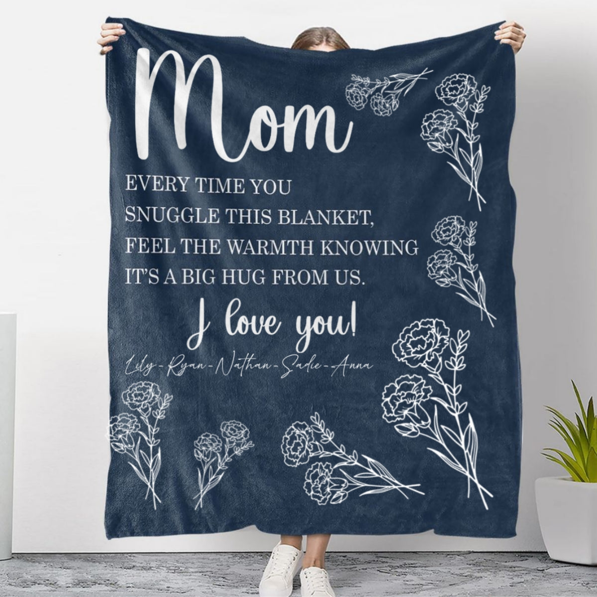 We Love You Mommy - Personalized Custom Fleece Blanket