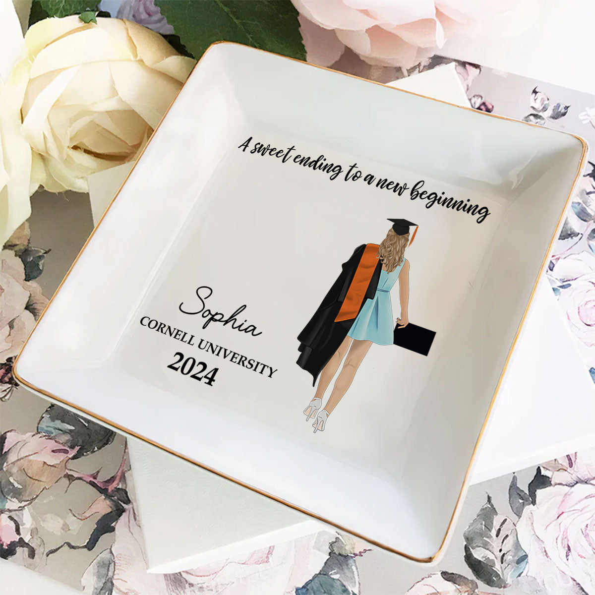A Sweet Ending To A New Beginning - Personalized Custom Jewelry Dish