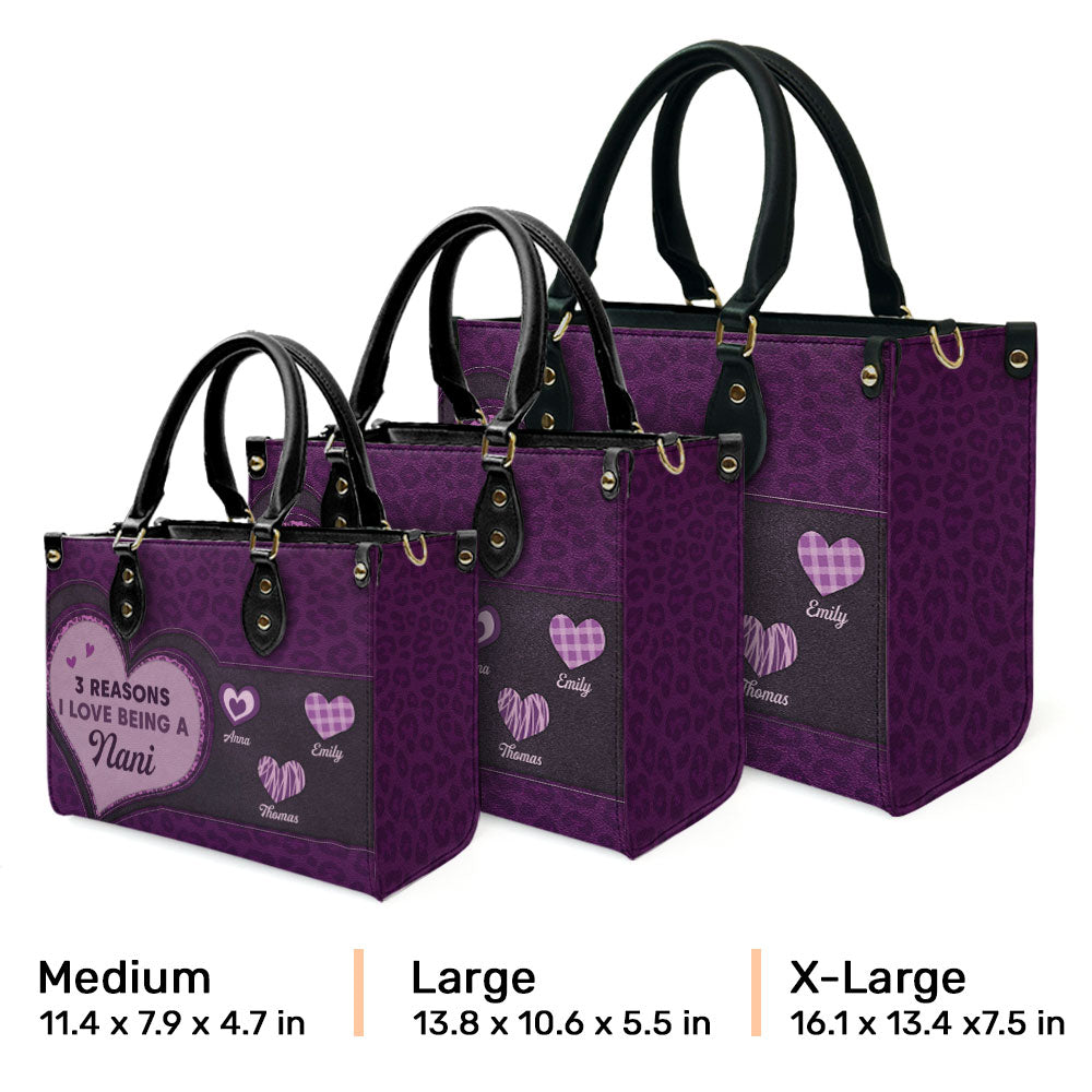 The Reason I Smile Every Day - Personalized Custom Leather Bag