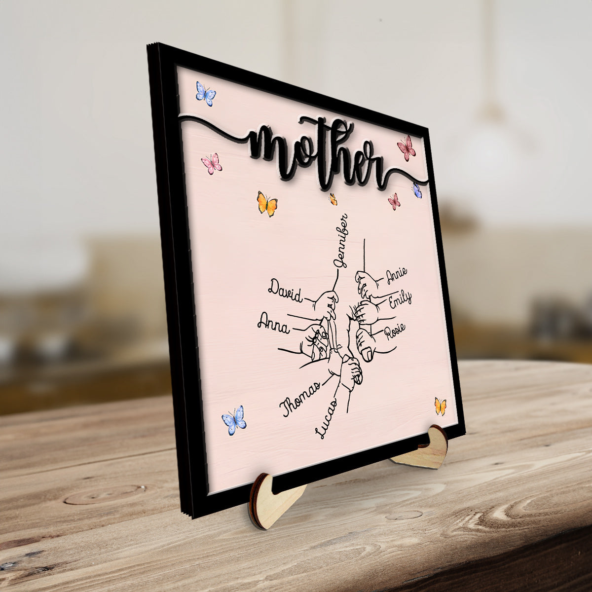 Holding Hand - Personalized Wooden Plaque