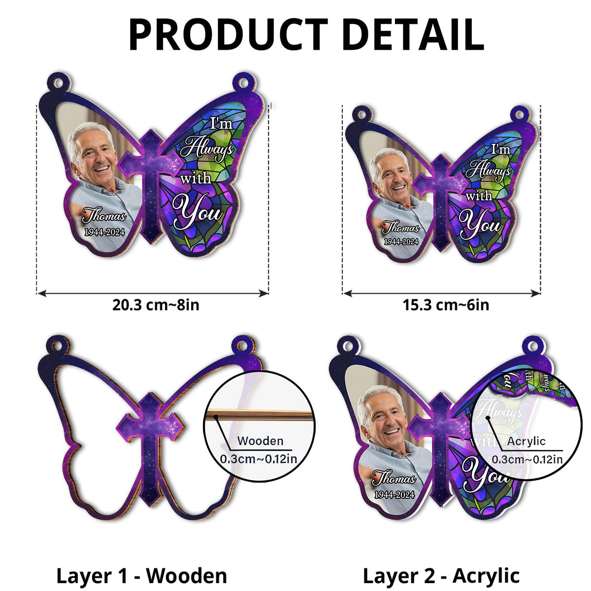 Butterfly Memorial - Personalized Custom Suncatcher