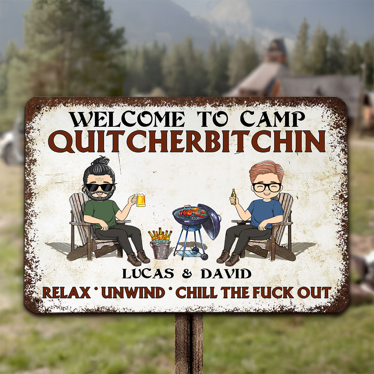 Relax And Chill - Personalized Custom Metal Sign