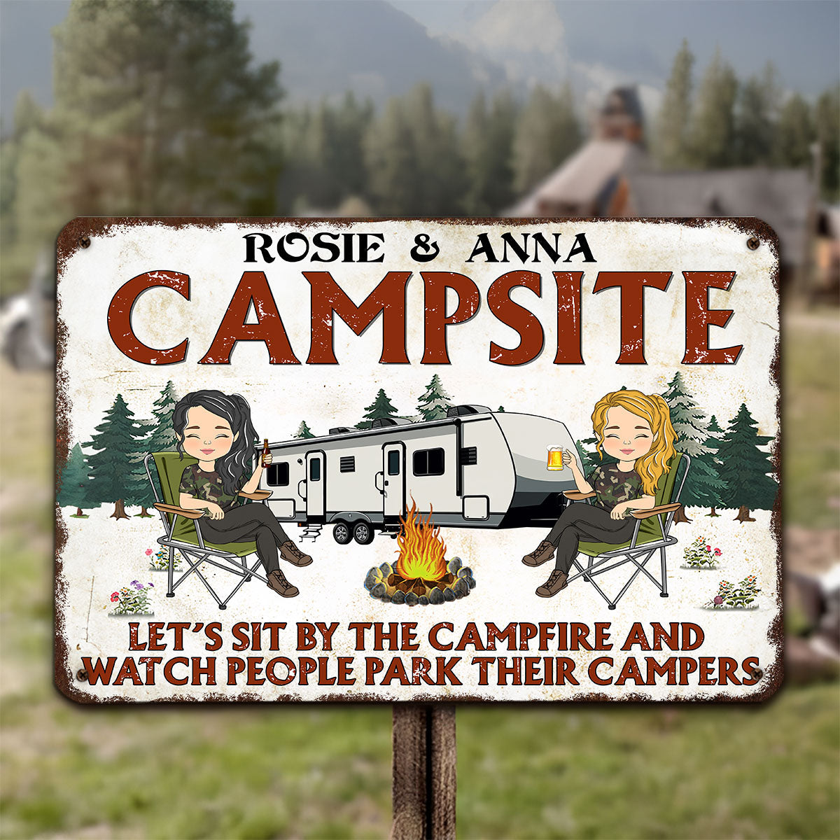 Camping Buddies For Life - Personalized Custom Metal Sign