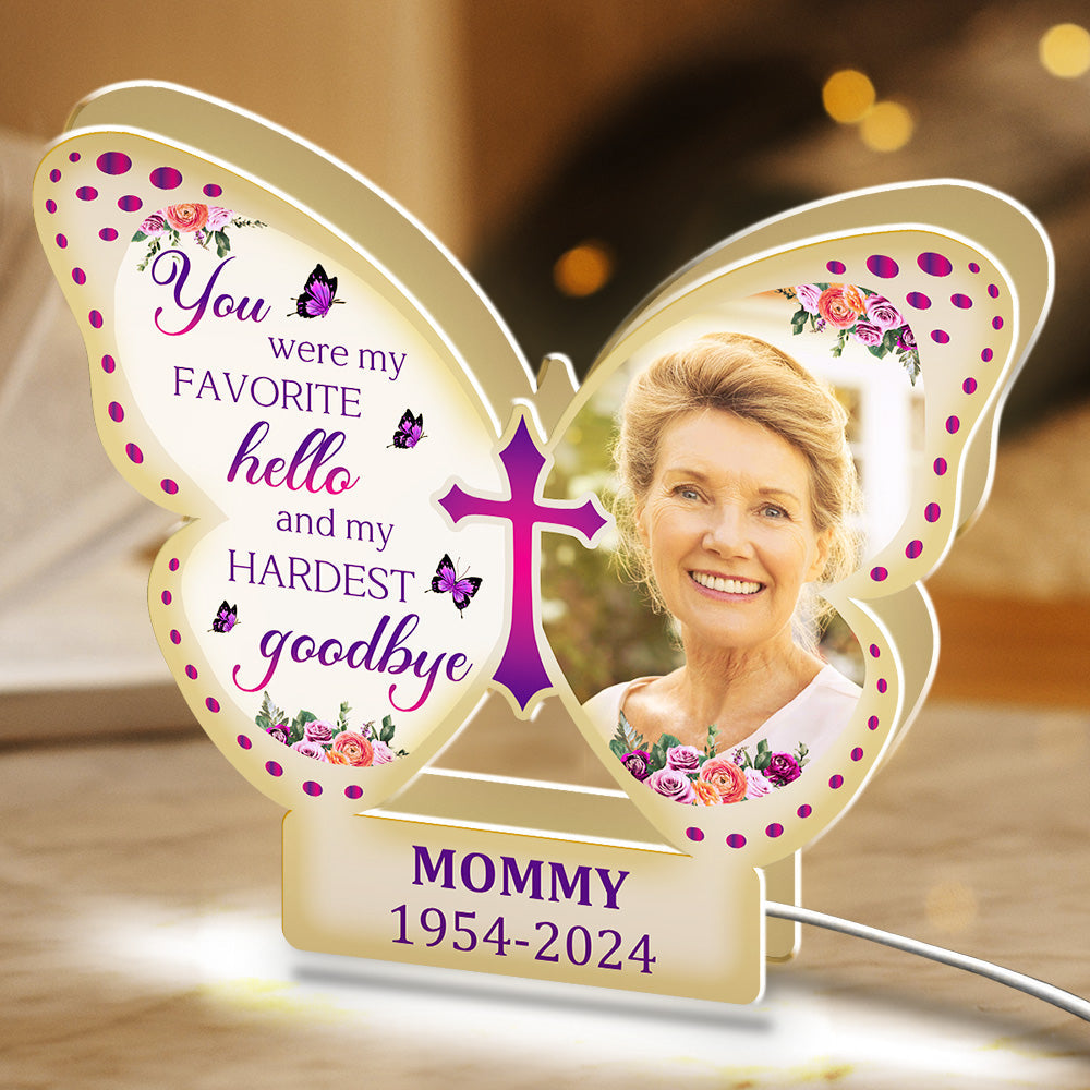 Favorite Hello And Hardest Gooodbye - Personalized Custom Light Box