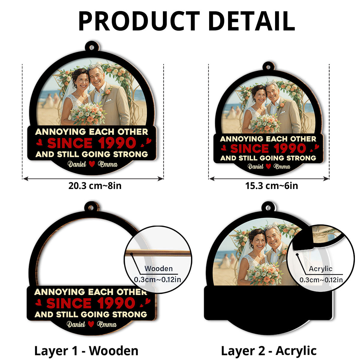 Custom Photo Annoying Each Other - Personalized Custom Suncatcher