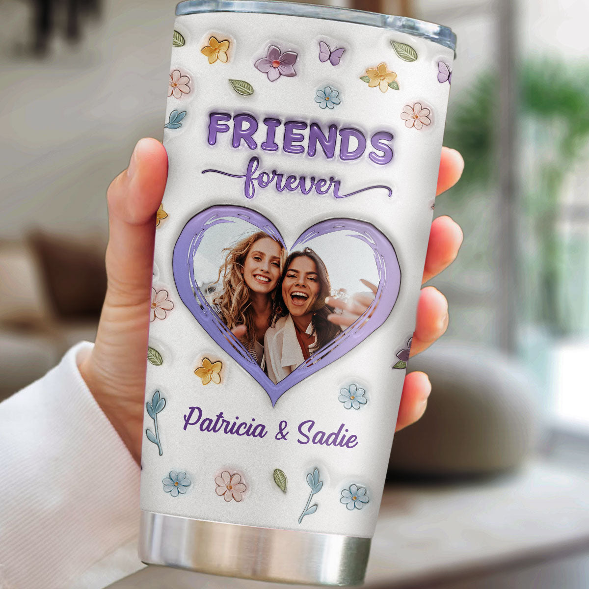 Besties Forever Version 2 - Personalized Custom 3D Inflated Effect Tumbler