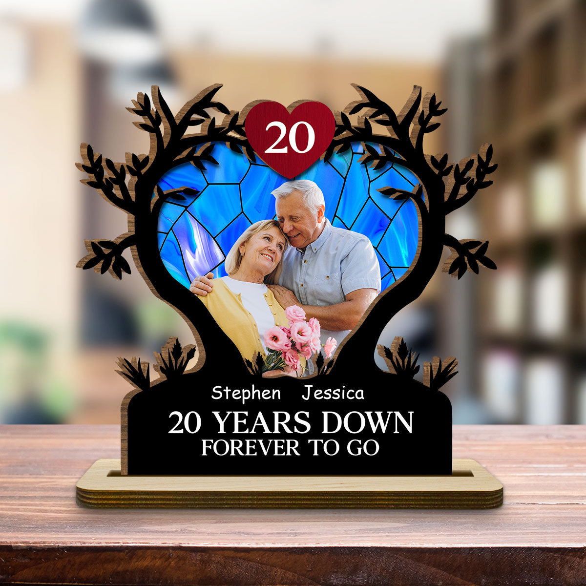Forever To Go - Personalized Custom 2-Layer Wood Plaque With Flat Base