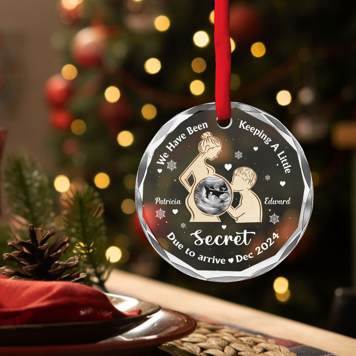 We Have Been Keeping A Little Secret - Personalized Custom Glass Ornament