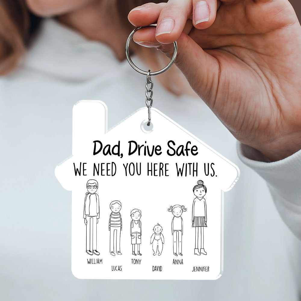 Dad Drive Safe - Personalized Custom Acrylic Keychain