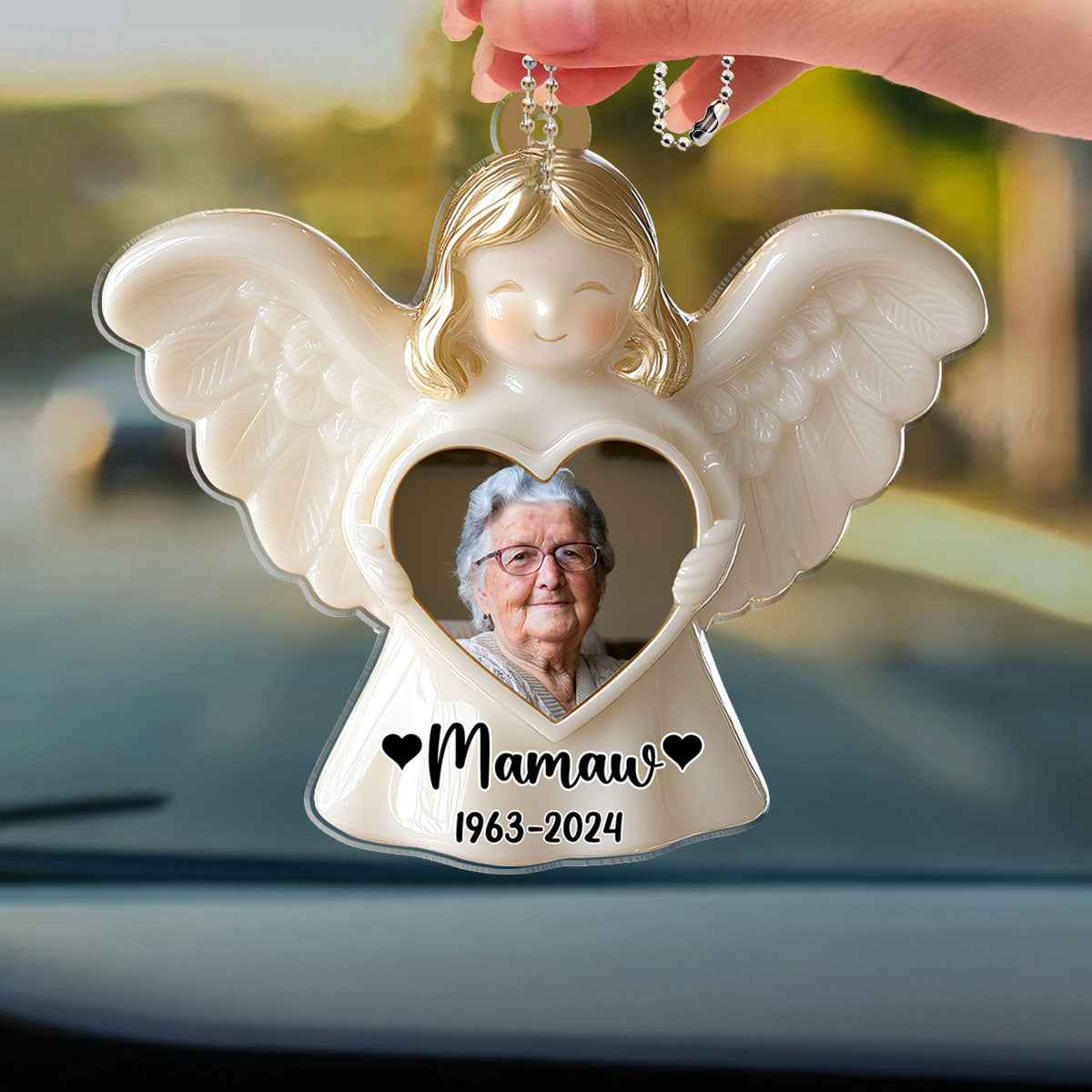 Angel Among Us - Personalized Custom Car Ornament