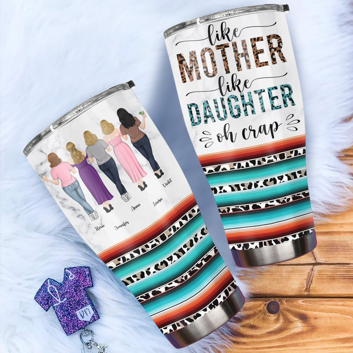 Like Mother Like Daughter Leopard - Personalized Custom Tumbler