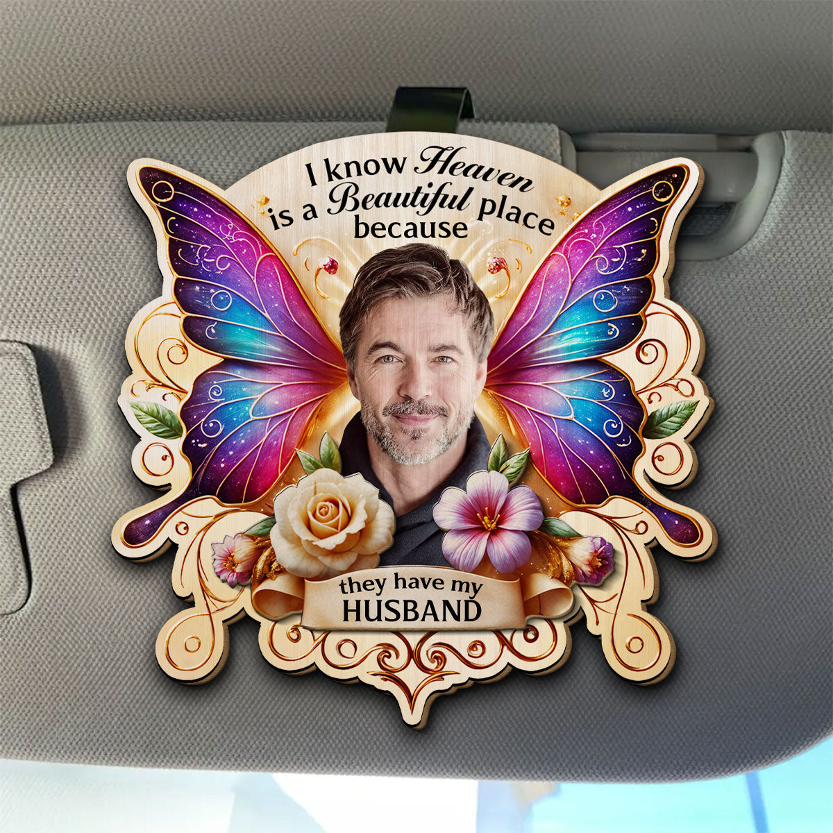 I Know Heaven Is A Beautiful - Personalized Custom Car Visor Clip
