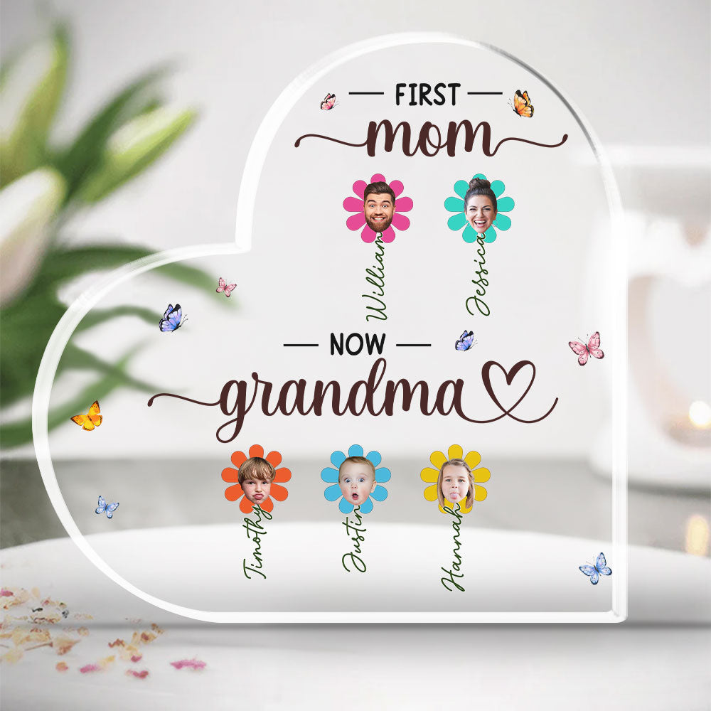 First Mom Now Grammy - Personalized Custom Acrylic Plaque