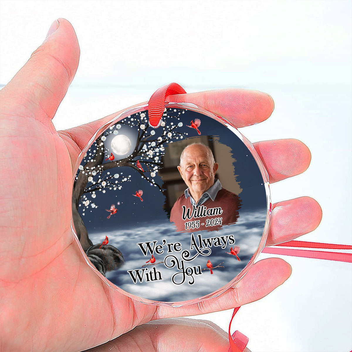 There Is A Little Bit Of Heaven In Our Home - Personalized Custom Glass Ornament