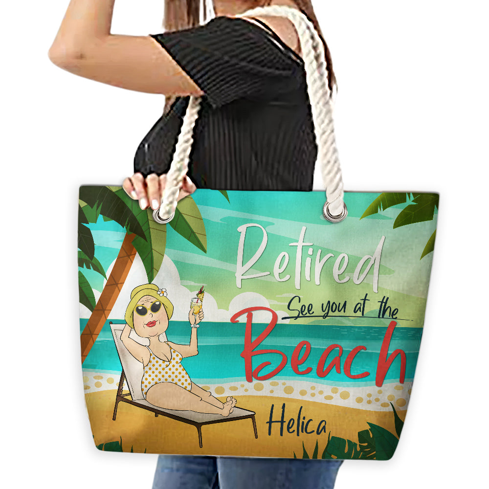 Retired Officially - Personalized Beach Bag