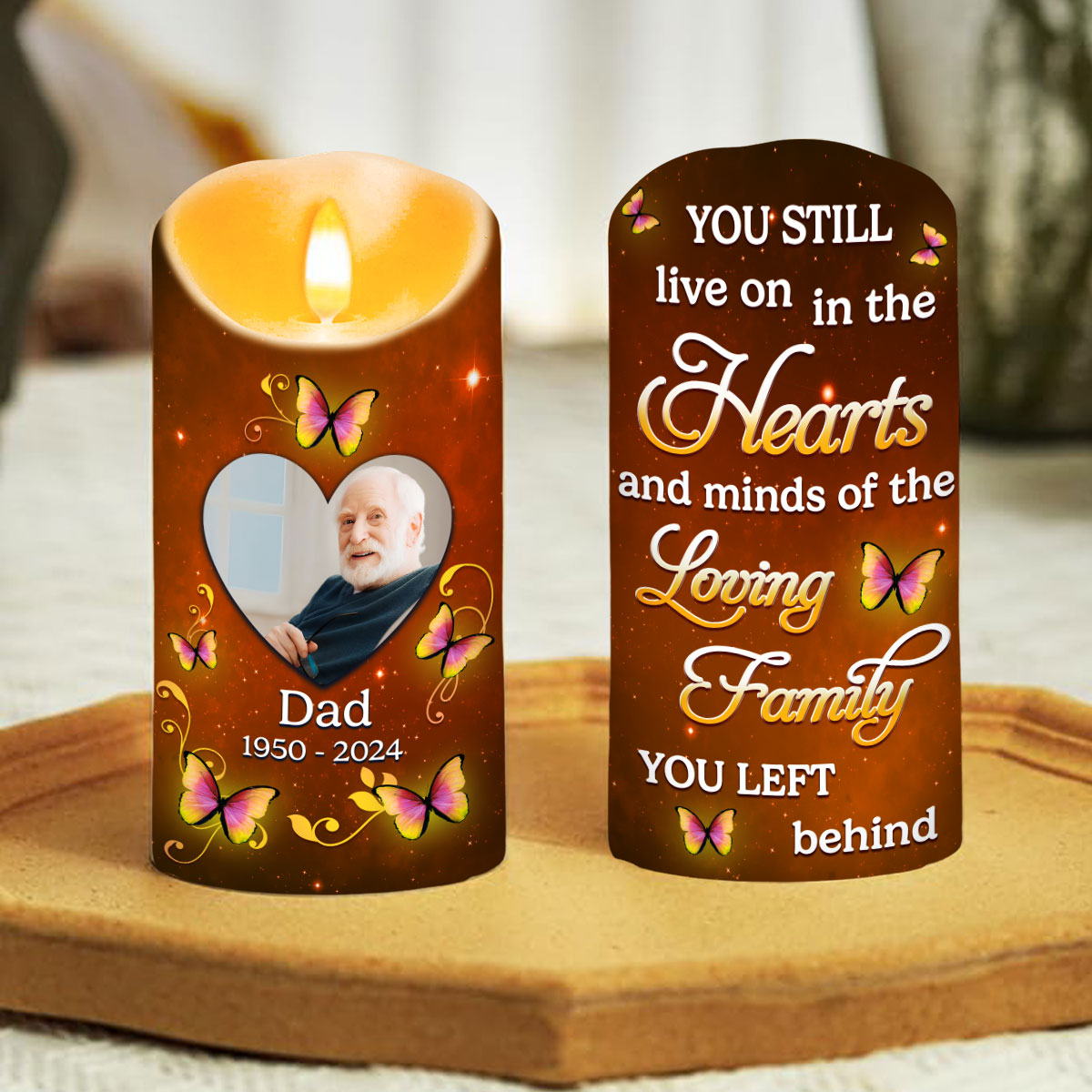 In My Heart Forever - Personalized Custom LED Candle