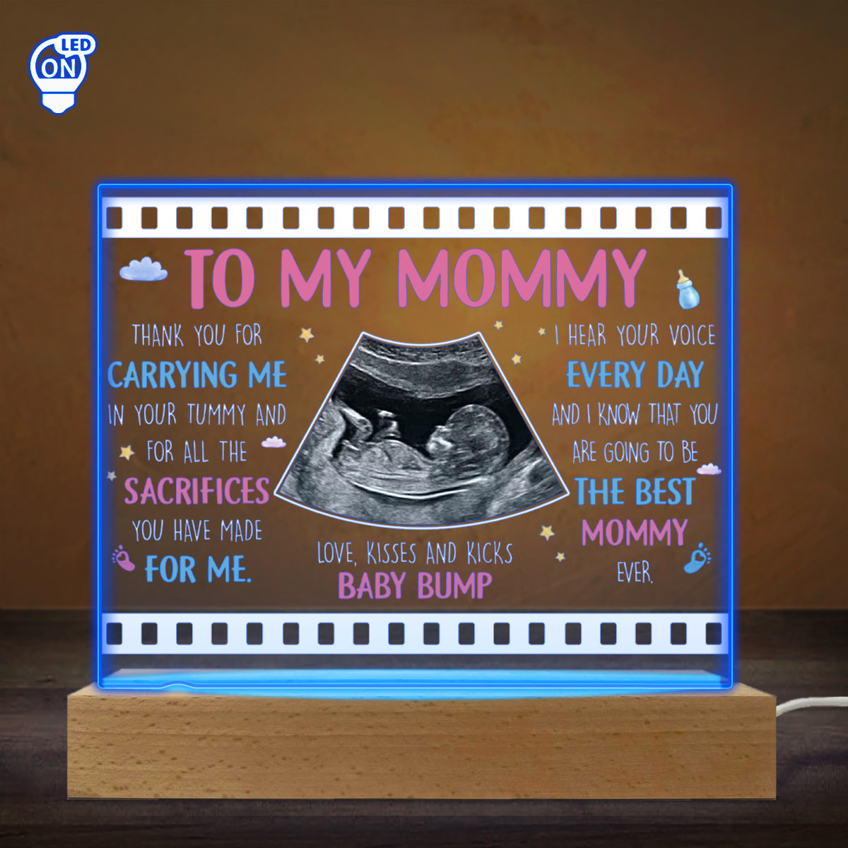 Custom Photo Thank You For Carrying Me - Personalized Custom LED Light