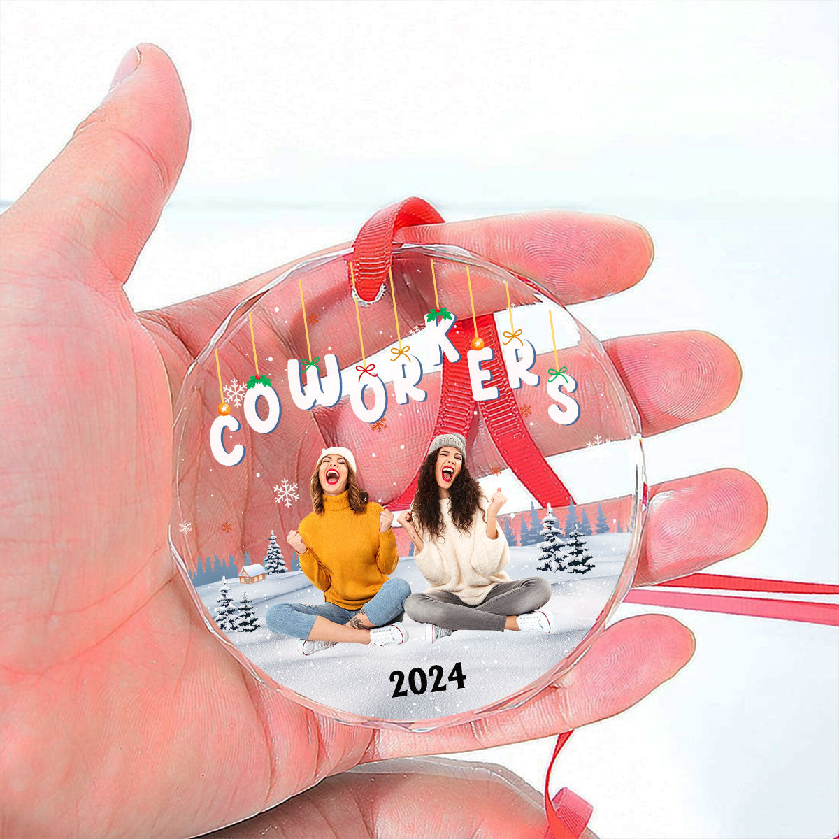 Bestie Christmas Together - Personalized Custom Glass Ornament