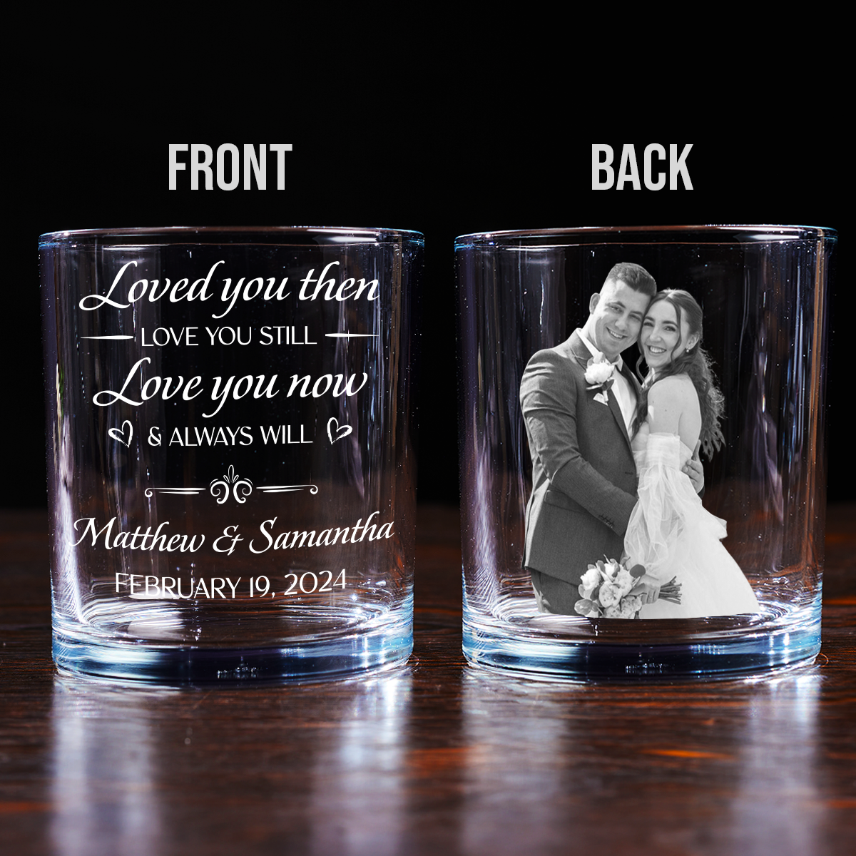 Love You Now And Always Will - Personalized Custom Whiskey Glass