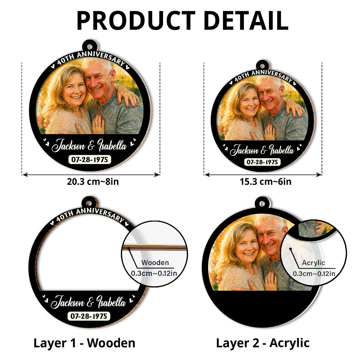 Love Last Forever Couple - Personalized Custom Suncatcher