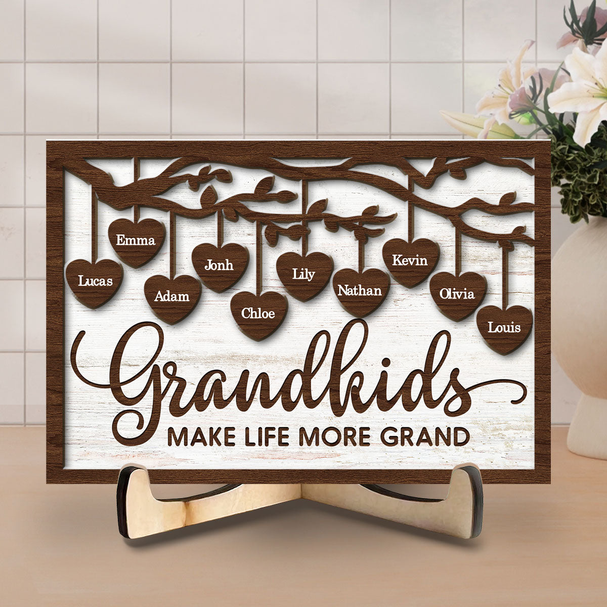 I Love My Grandkids - Personalized Wooden Plaque