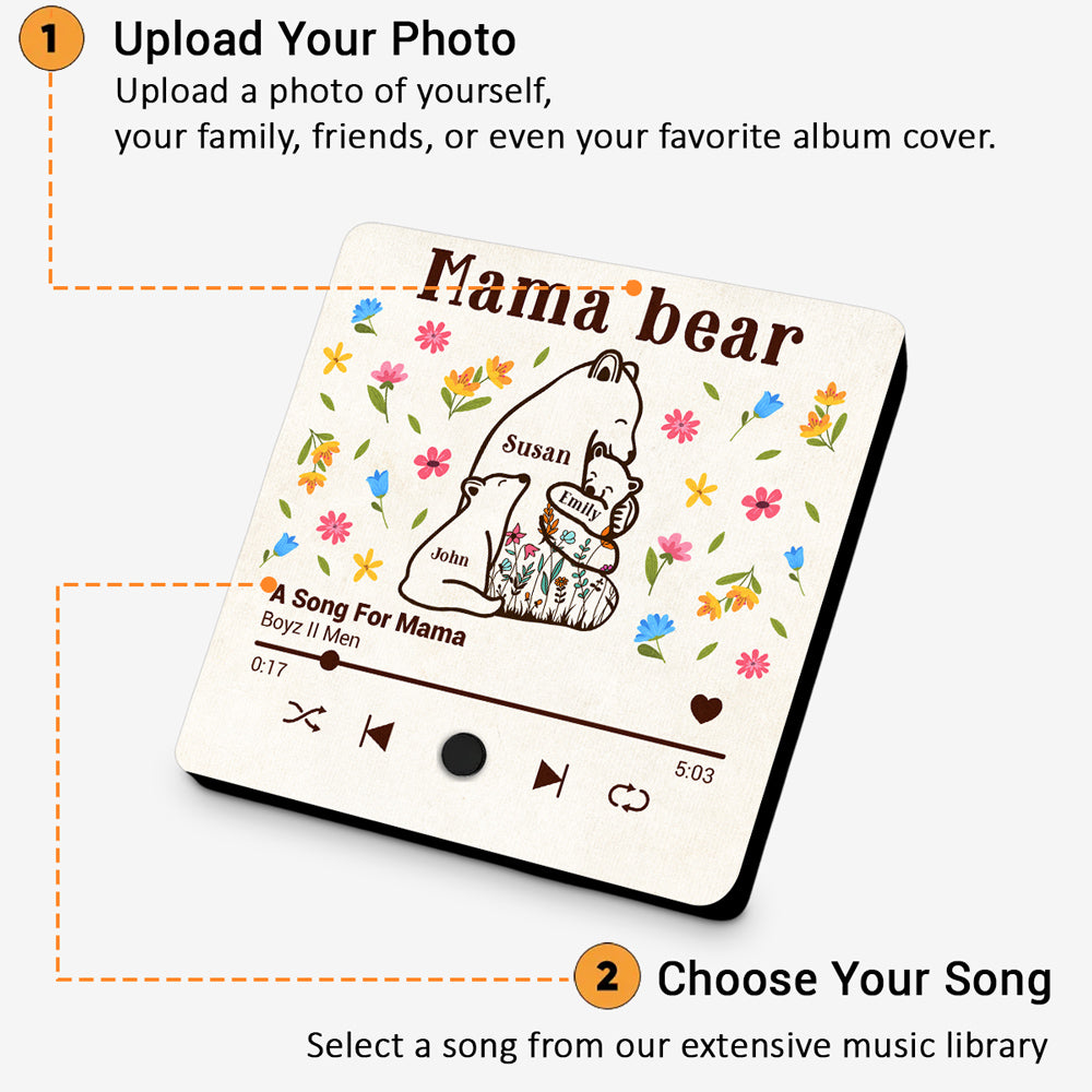 Mama Bear - Personalized Custom Music Fridge Magnet