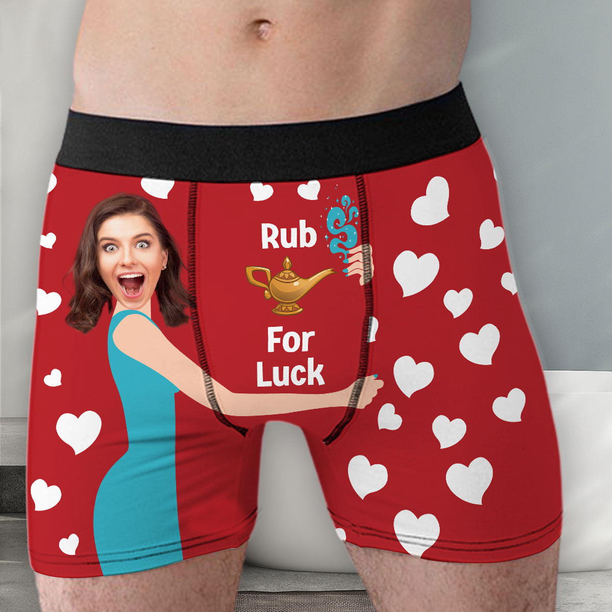 Rub For Luck - Personalized Photo Men's Boxer Briefs