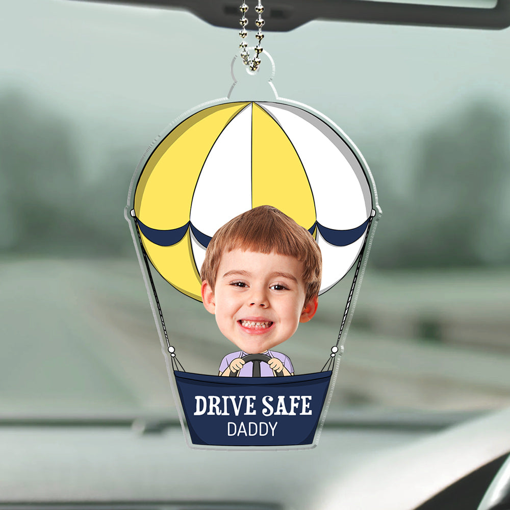 Custom Photo Hot Air Balloon Baby - Personalized Acrylic Car Ornament
