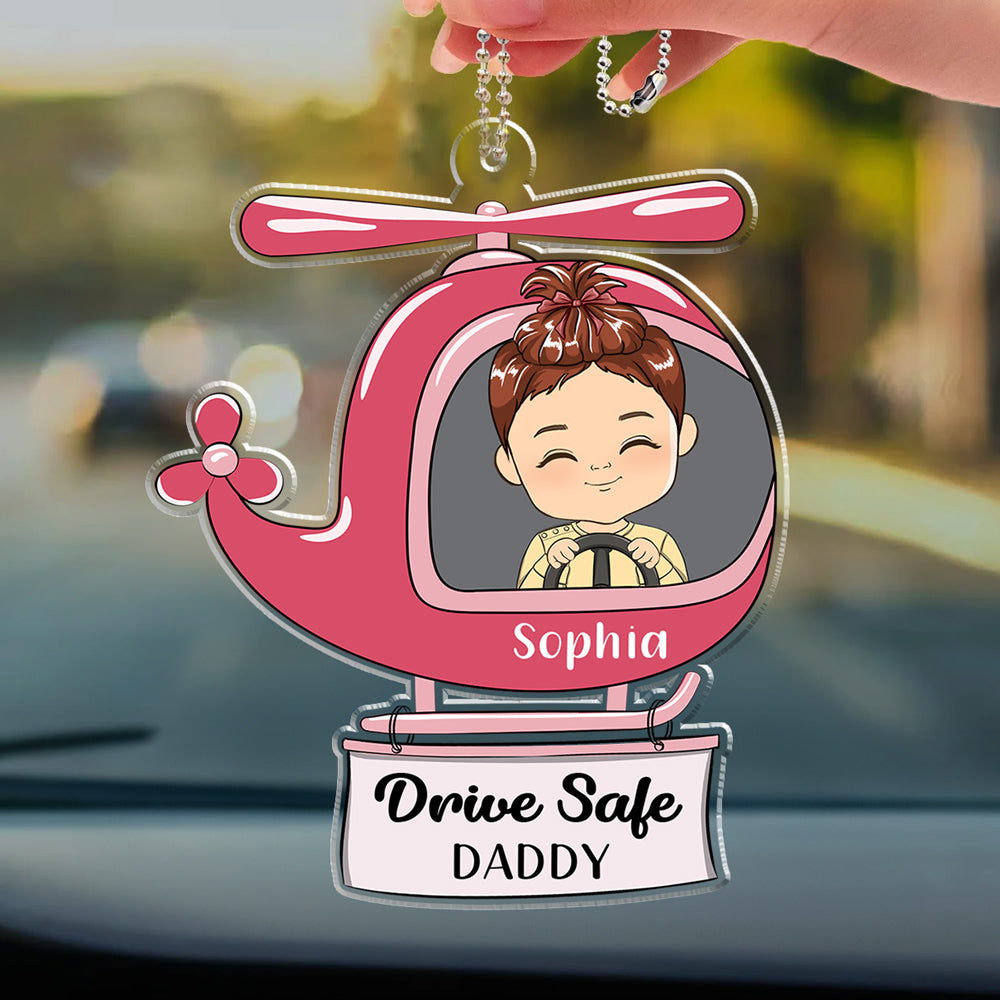 Drive Plane Safe Daddy - Personalized Acrylic Car Ornament