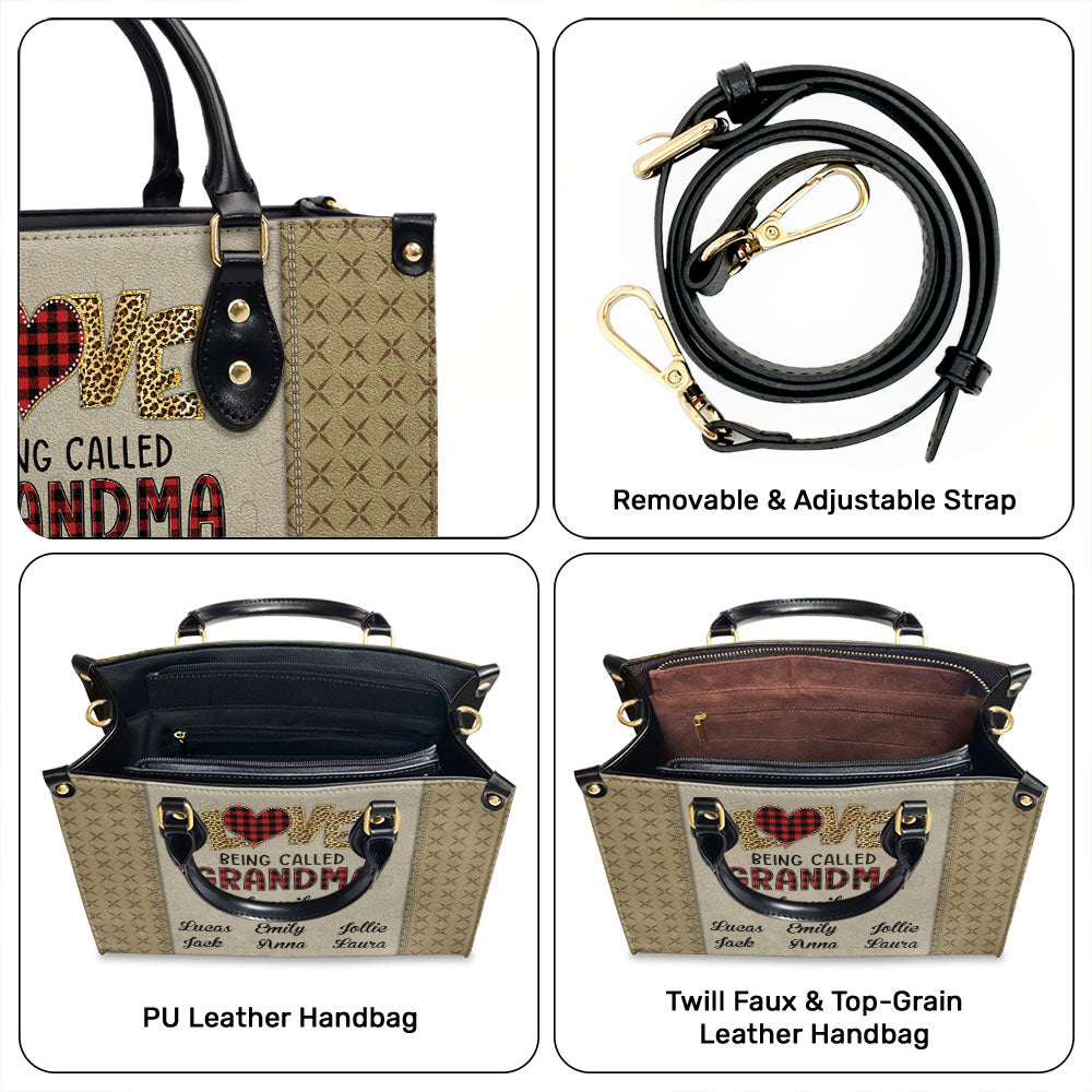 Love Being Called Grandma - Personalized Custom Leather Bag