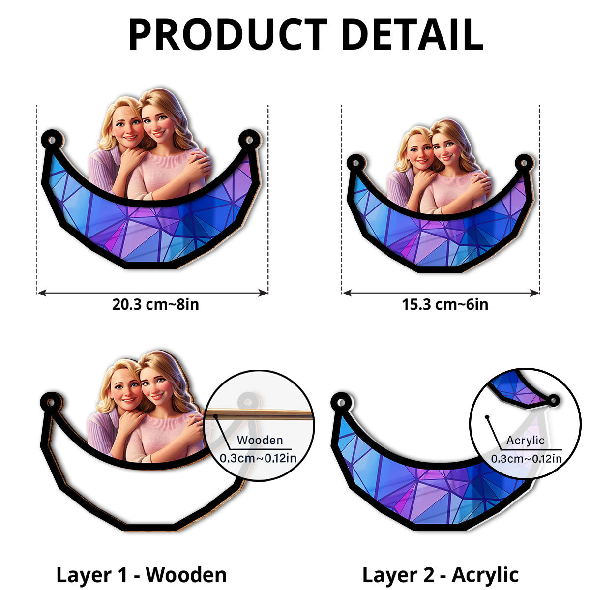 Sitting On The Moon With You - Personalized Custom Suncatcher