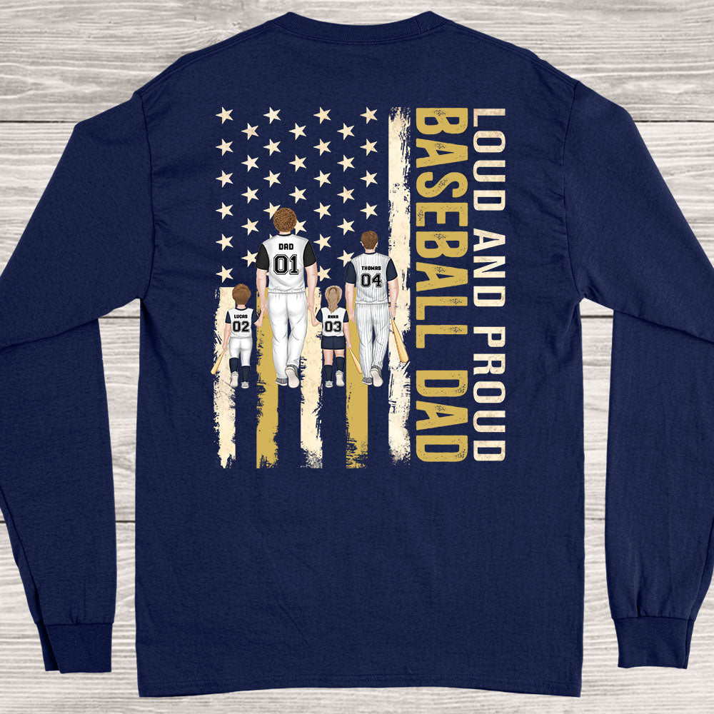 Proud Best Baseball Softball Dad Ever - Personalized Custom Shirt