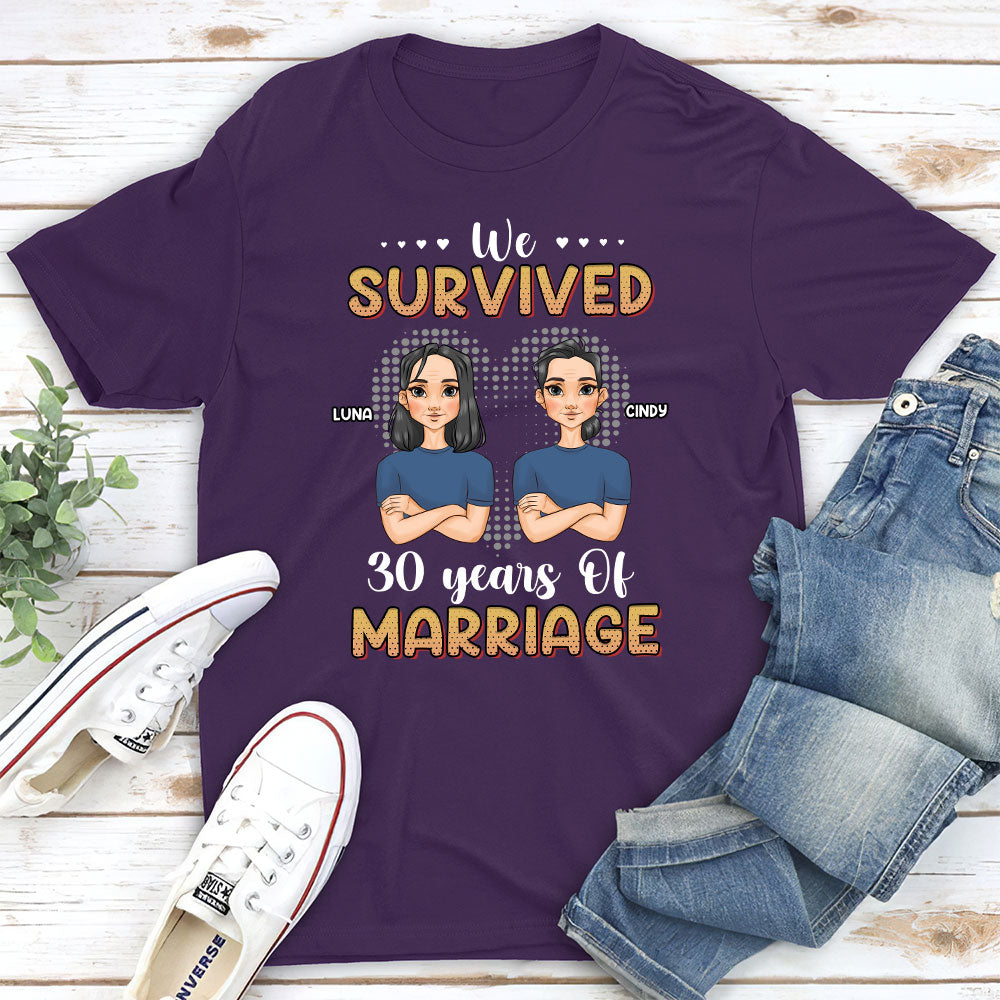 We Survived Years Of Marriage - Personalized Custom Classic T-shirt
