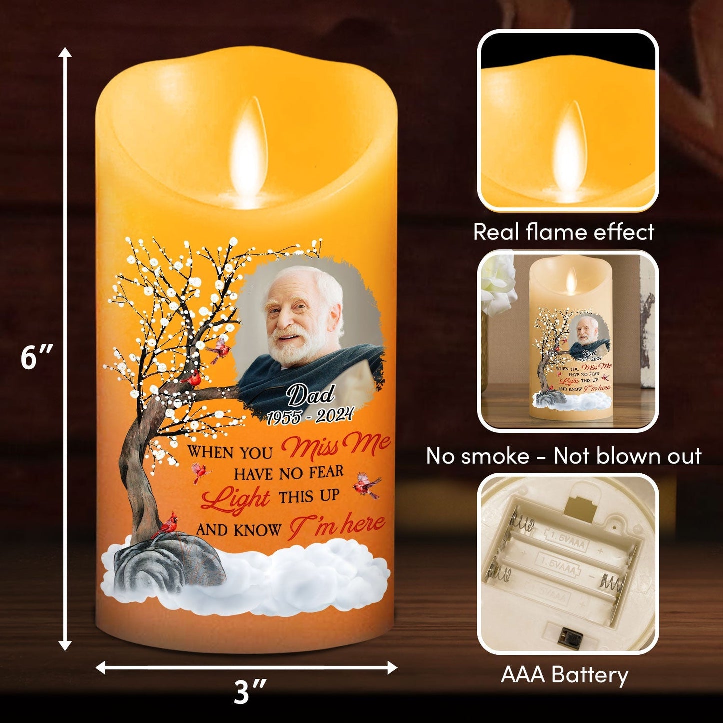 Light This Up And Know I Am Here - Personalized Custom LED Candle