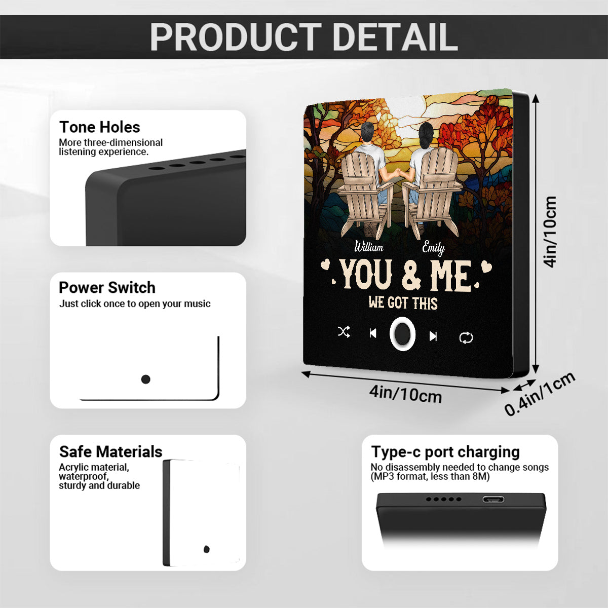 You And Me - Personalized Custom Music Fridge Magnet