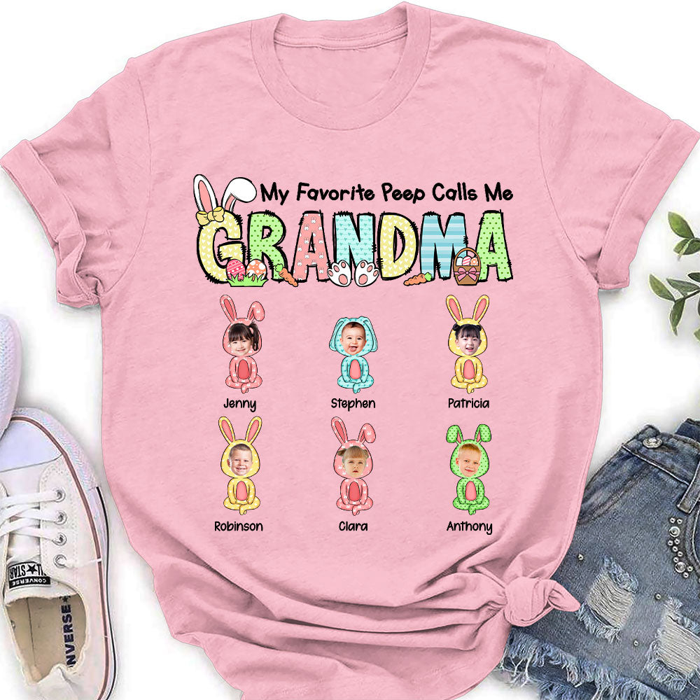 My Favorite Peeps Call Me Grandma - Personalized Custom Women's T-shirt